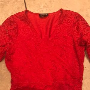 Red Bebe stretchy dress.